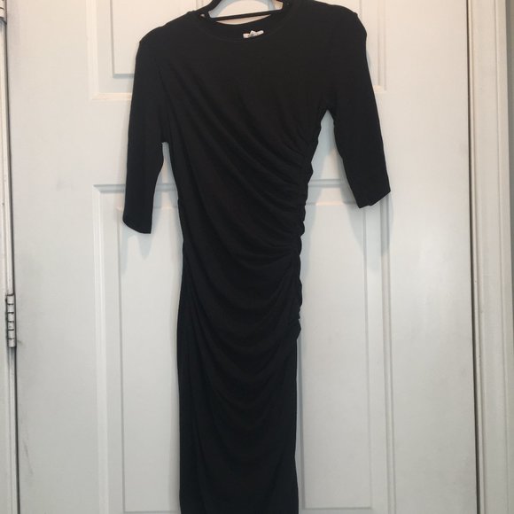 helmut lang ruched jersey dress HELMUT LANG Ruched Ribbed Cotton-Jersey Midi Dress
